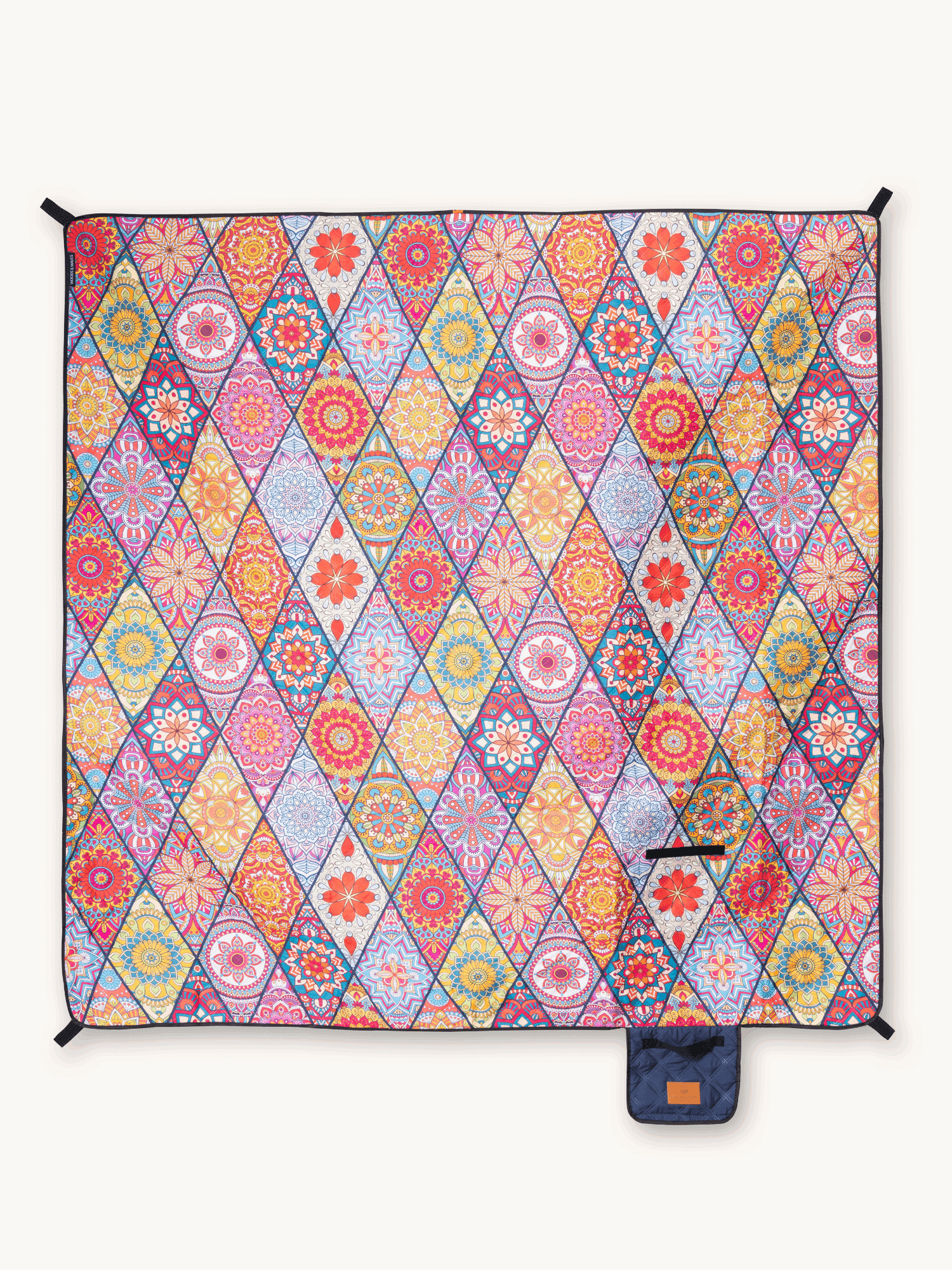 Mosaics - Couverture de pique-nique et de plage (isolée) 200 x 200 cm - XXL Tapis de pique-nique en PET recyclé - imperméable et isolant