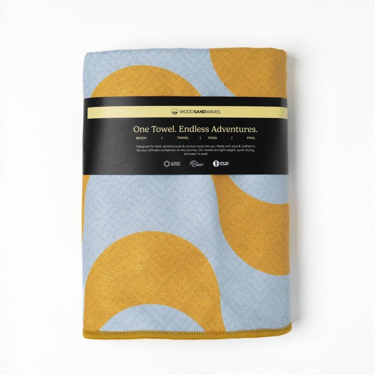 Copacabana Lemon - Schnelltrocknendes Reise - und Strandtuch mit Geheimfach - woodsandwaves.co